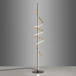 JUST LIGHT. GmbH JUST LIGHT. Emanda LED-gulvlampe, jern, svart-messing Discount