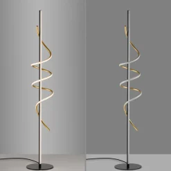 JUST LIGHT. GmbH JUST LIGHT. Emanda LED-gulvlampe, jern, svart-messing Discount