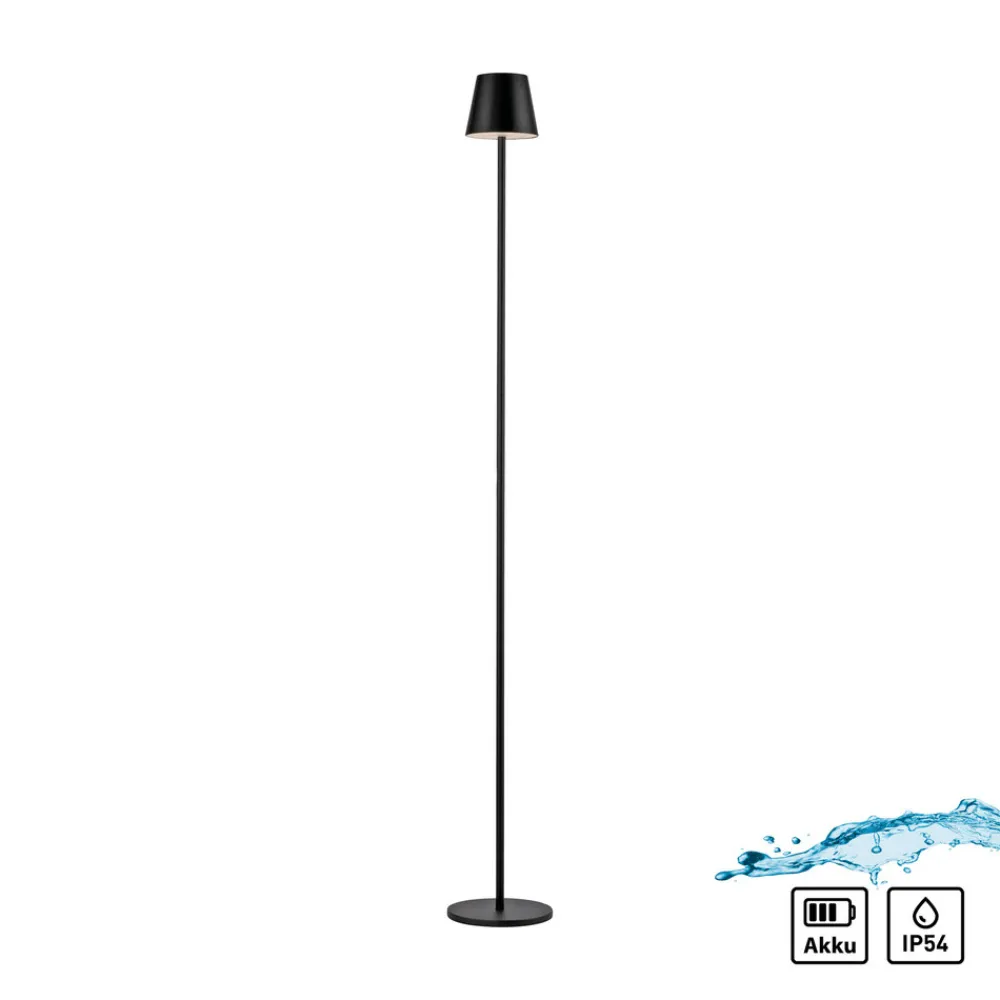 JUST LIGHT. GmbH JUST LIGHT. Euria LED-gulvlampe, svart, jern, IP54 Hot