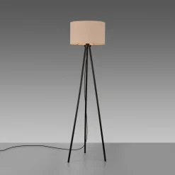 JUST LIGHT. Gulvlampe Green Duro, tekstil, stativ, beige| Gulvlamper