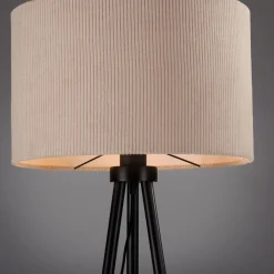 JUST LIGHT. Gulvlampe Green Duro, tekstil, stativ, beige| Gulvlamper