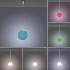 JUST LIGHT. Hengelampe LOLAsmart Bolo, Ø 20 cm, RGB, CCT| Smarthus Belysning