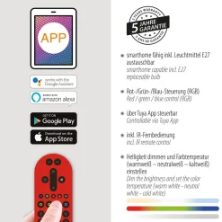 JUST LIGHT. Hengelampe LOLAsmart Bolo, Ø 25 cm, RGB, CCT| Smarthus Belysning