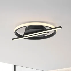 JUST LIGHT. GmbH JUST LIGHT. Korsa LED-taklampe, svart, Ø31 cm, dimbar Best