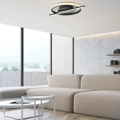 JUST LIGHT. GmbH JUST LIGHT. Korsa LED-taklampe, svart, Ø31 cm, dimbar Best