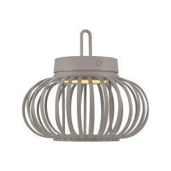 JUST LIGHT. LED-bordlampe Akuba gråbeige 22 cm bambus| Dekorasjonsbelysning|Bordlamper