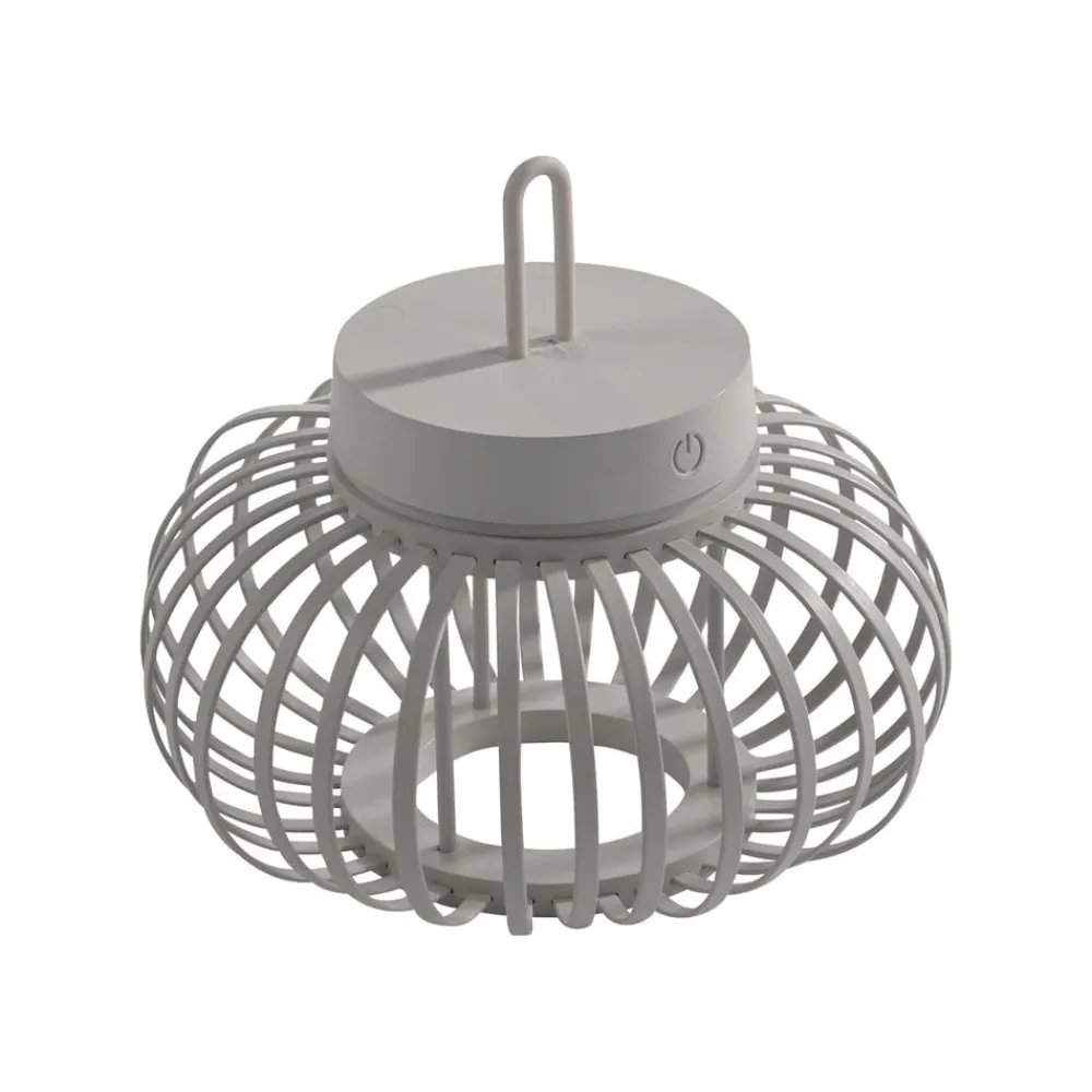 JUST LIGHT. LED-bordlampe Akuba gråbeige 22 cm bambus| Dekorasjonsbelysning|Bordlamper