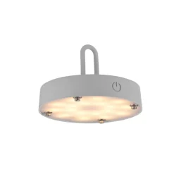 JUST LIGHT. LED-bordlampe Akuba gråbeige 22 cm bambus| Dekorasjonsbelysning|Bordlamper
