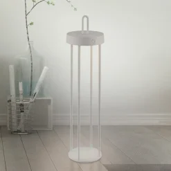 JUST LIGHT. LED-bordlampe Anselm gråbeige 50 cm jern Clearance