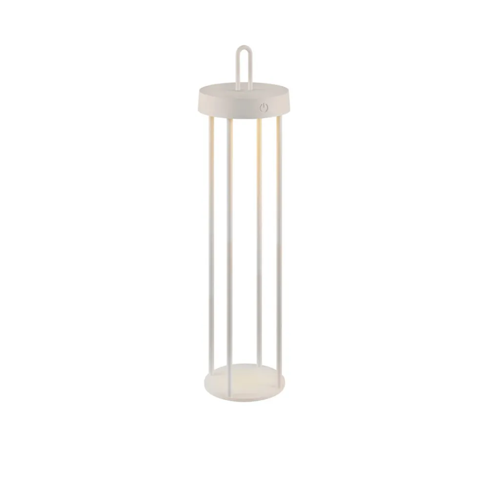 JUST LIGHT. LED-bordlampe Anselm gråbeige 50 cm jern Clearance