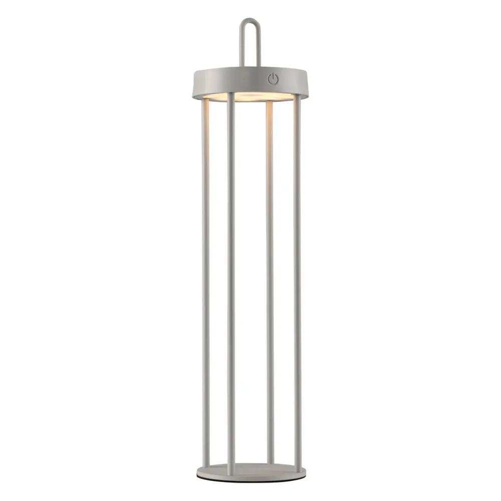 JUST LIGHT. LED-bordlampe Anselm gråbeige 50 cm jern Clearance