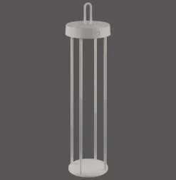 JUST LIGHT. LED-bordlampe Anselm gråbeige 50 cm jern Clearance