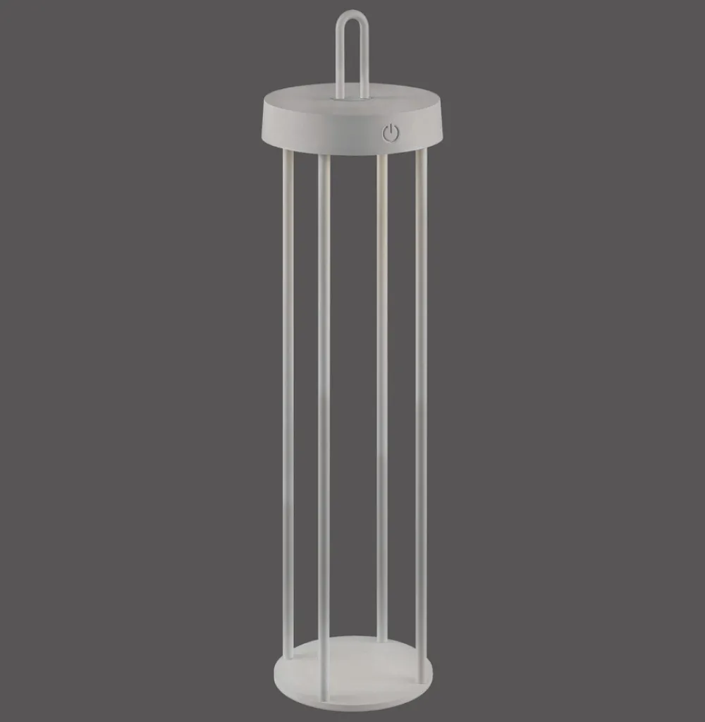 JUST LIGHT. LED-bordlampe Anselm gråbeige 50 cm jern Clearance