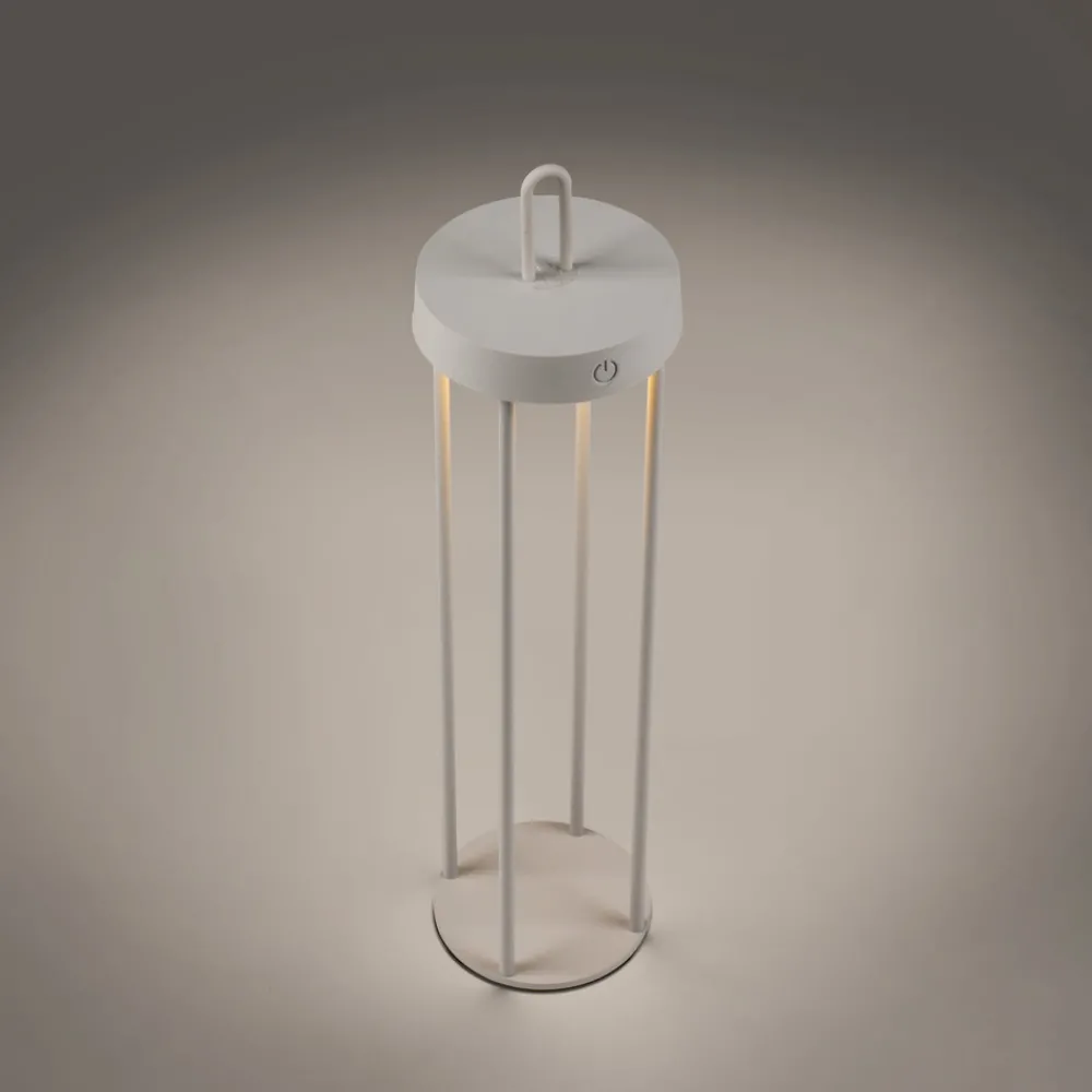 JUST LIGHT. LED-bordlampe Anselm gråbeige 50 cm jern Clearance