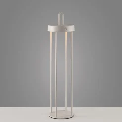 JUST LIGHT. LED-bordlampe Anselm gråbeige 50 cm jern Clearance