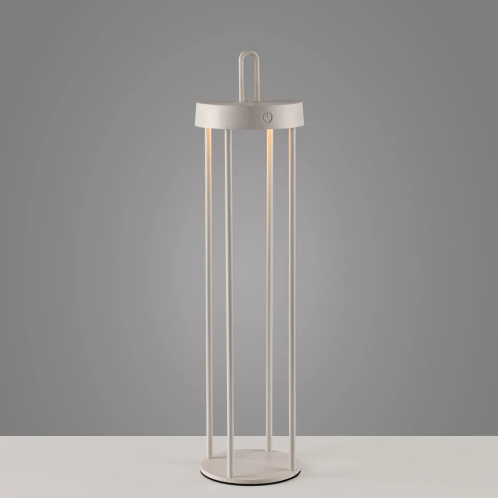 JUST LIGHT. LED-bordlampe Anselm gråbeige 50 cm jern Clearance