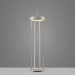 JUST LIGHT. LED-bordlampe Anselm gråbeige 50 cm jern Clearance