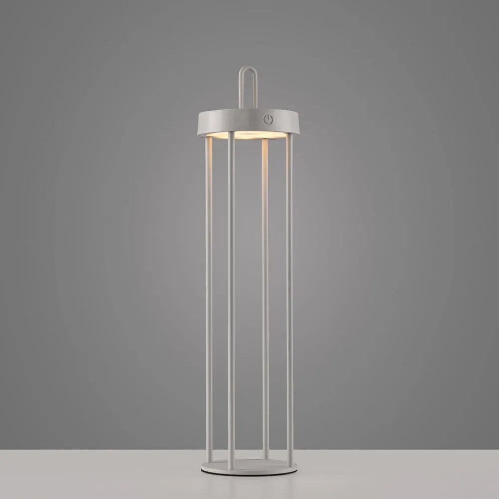 JUST LIGHT. LED-bordlampe Anselm gråbeige 50 cm jern Clearance