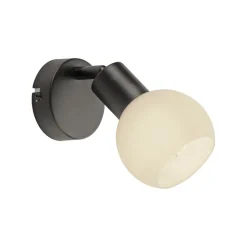 JUST LIGHT. GmbH JUST LIGHT. Loki vegglampe, svart, jern, glass Hot