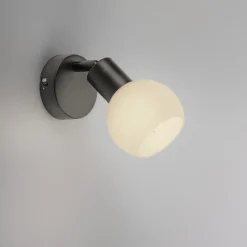 JUST LIGHT. GmbH JUST LIGHT. Loki vegglampe, svart, jern, glass Hot