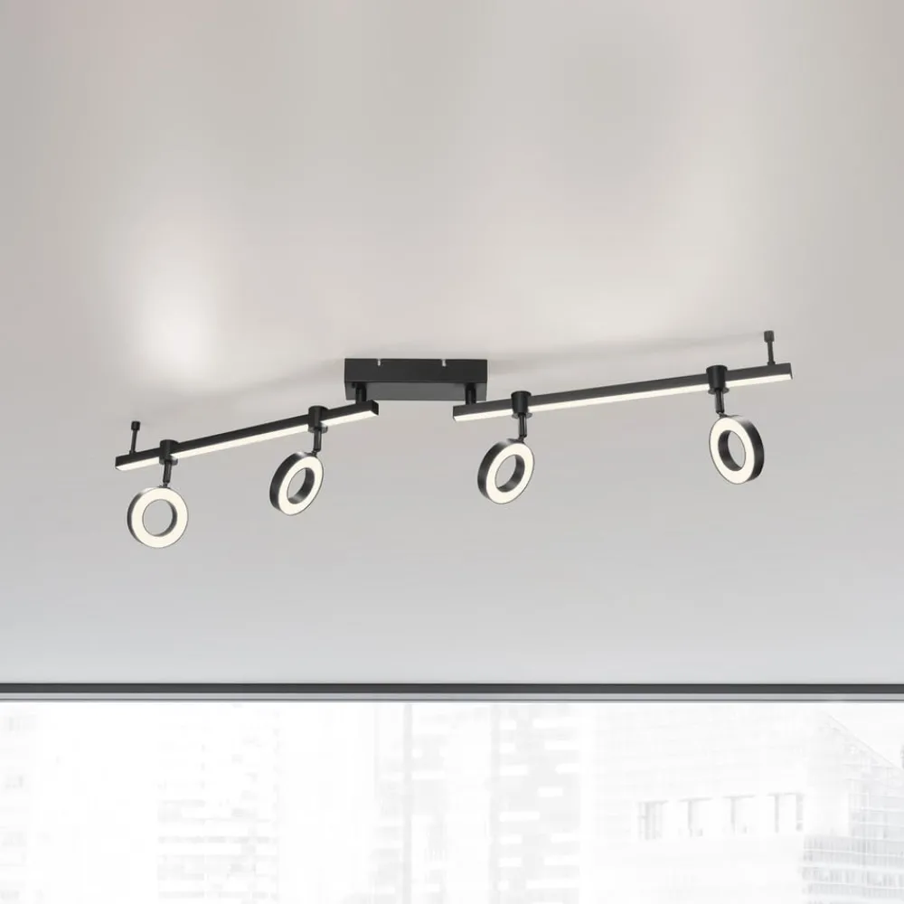 JUST LIGHT. GmbH JUST LIGHT. Taklampe LOLAsmart Bileda, 4 lyskilder, svart| Smarthus Belysning