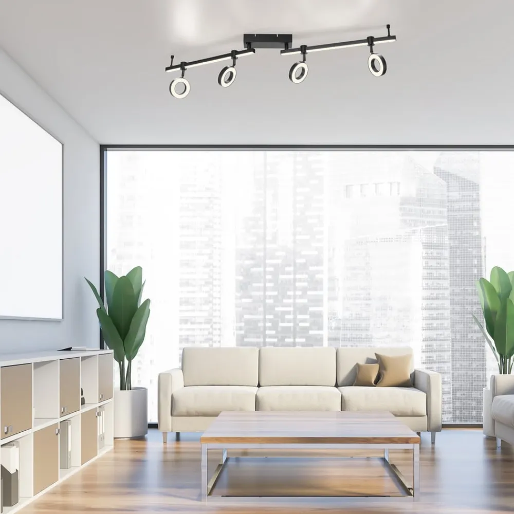 JUST LIGHT. GmbH JUST LIGHT. Taklampe LOLAsmart Bileda, 4 lyskilder, svart| Smarthus Belysning