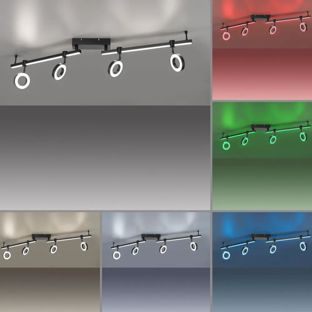 JUST LIGHT. GmbH JUST LIGHT. Taklampe LOLAsmart Bileda, 4 lyskilder, svart| Smarthus Belysning