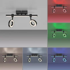 JUST LIGHT. GmbH JUST LIGHT. Taklampe LOLAsmart Bileda, 2 lyskilder, svart| Smarthus Belysning