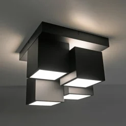 JUST LIGHT. GmbH JUST LIGHT. Taklampe Tetris, jern, 3000 K, svart| Led-Innendørs|Taklamper