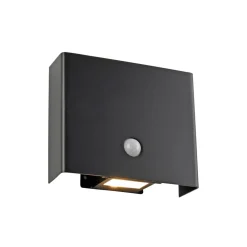 JUST LIGHT. GmbH JUST LIGHT. Utendørs vegglampe Amin, oppladbart batteri, svart aluminium Outlet