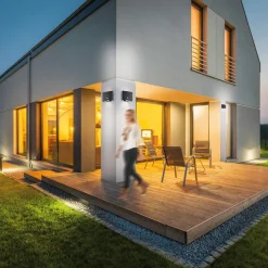 JUST LIGHT. GmbH JUST LIGHT. Utendørs vegglampe Amin, oppladbart batteri, svart aluminium Outlet