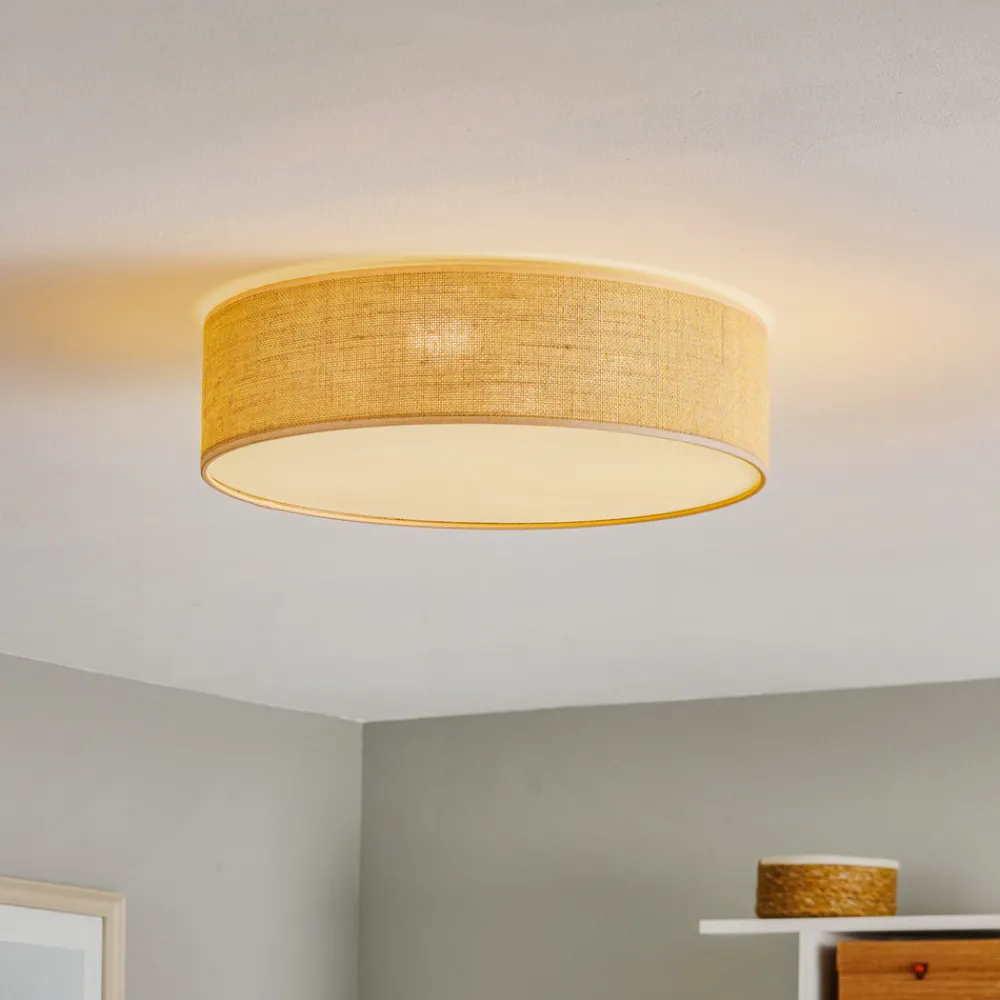 BRITOP Jute taklampe med beige skjerm, Ø 48 cm Online