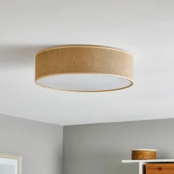BRITOP Jute taklampe med beige skjerm, Ø 48 cm Online