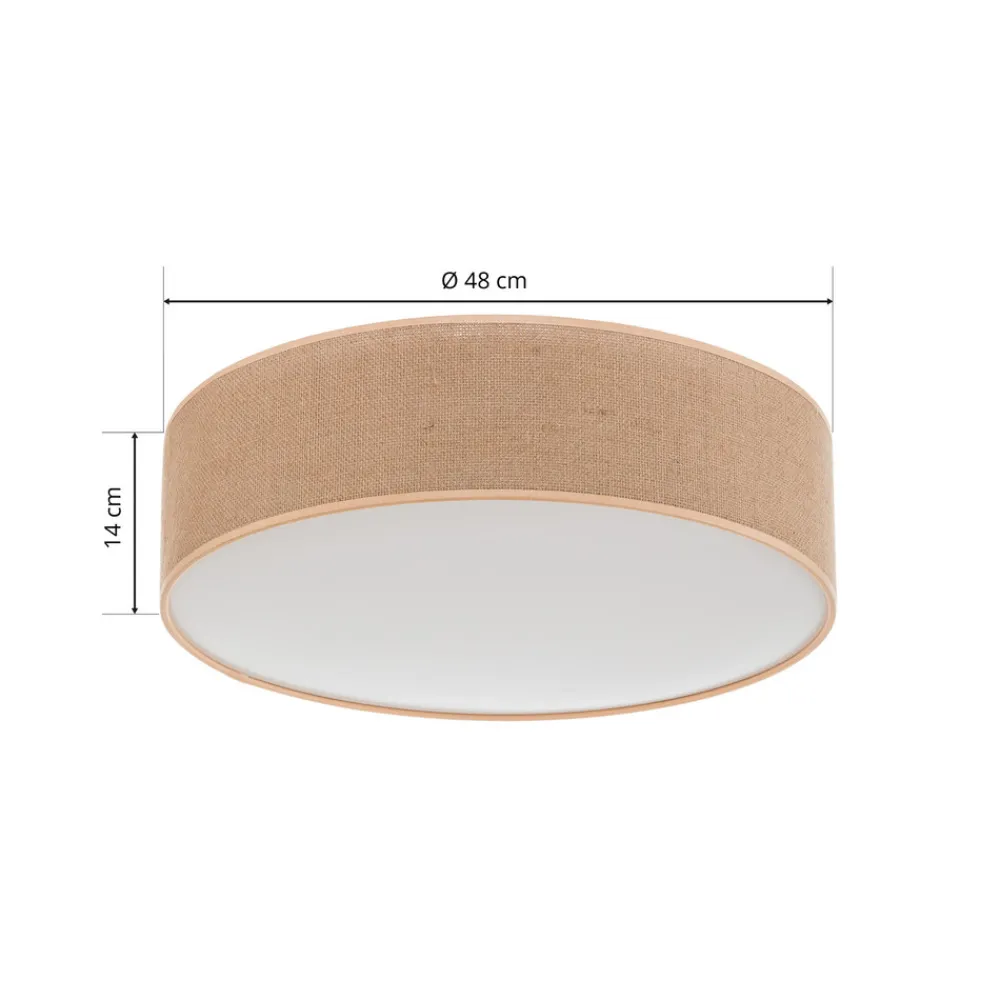 BRITOP Jute taklampe med beige skjerm, Ø 48 cm Online
