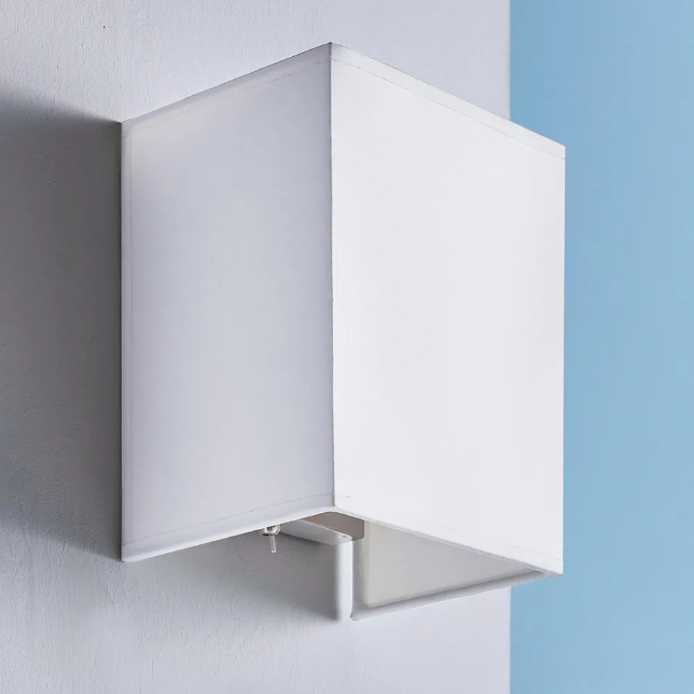 Lindby Kantet stoffvegglampe Annalisa i hvitt Hot