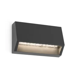 FARO BARCELONA Kantet utendørs LED-vegglampe Must, bredde 9,6 cm Best