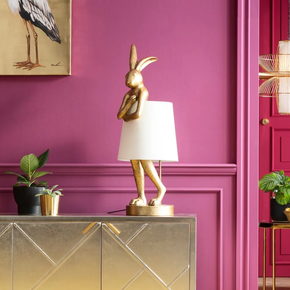 KARE Animal Rabbit bordlampe gull/hvit| Bordlamper