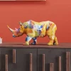 KARE dekorativ figur Coloured Rhino, polyresin, fargerikt trykk Discount