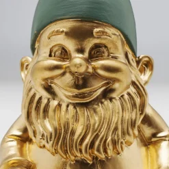 KARE dekorativ figur dverg Sittende, grønn/gullfarget, polyresin| Møbel Og Interiør