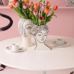 KARE Favola Lady-vase, høyde 30 cm, keramikk, svart/hvit| Møbel Og Interiør