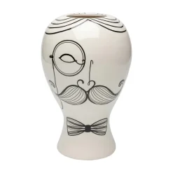 KARE Favola Men vase, høyde 30 cm, keramikk, svart/hvit