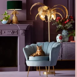 KARE Palmera gulvlampe, 170 cm høy, messing| Gulvlamper