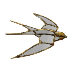 KARE Swallow Mirror veggobjekt, polyresin, glass, gull| Møbel Og Interiør