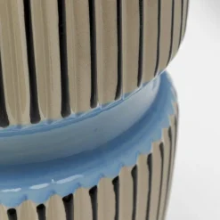 KARE Vase Calabria, blå/beige, porselen, håndlaget Best