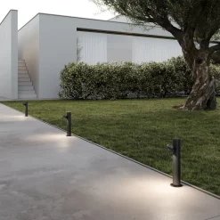 Karman LED-gatelampe Jaco, 30 cm, brun, aluminium, 1 lyskilde. Discount