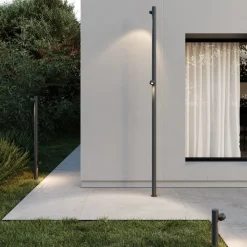 Karman LED-gatelampe Jaco, 30 cm, brun, aluminium, 1 lyskilde. Discount