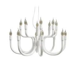 Karman Snoob lysekrone, hvit, Ø 73 cm, aluminium, 20-lys.| Lysekroner