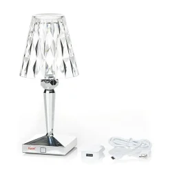 Kartell LED-bordlampe Batteri, 26 cm, kromfarget, IP54| Kommersiell Utebelysning|Led-Utendørs