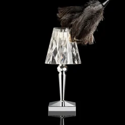 Kartell LED-bordlampe Batteri, 26 cm, kromfarget, IP54| Kommersiell Utebelysning|Led-Utendørs