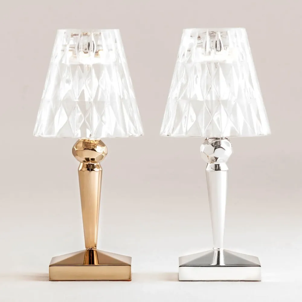 Kartell LED-bordlampe Batteri, 26 cm, kromfarget, IP54| Kommersiell Utebelysning|Led-Utendørs